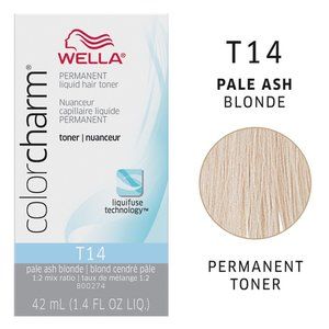 Wella Color Charm Permanent 1.0oz Liquid Toner - T14 Pale Ash Blonde - NEW